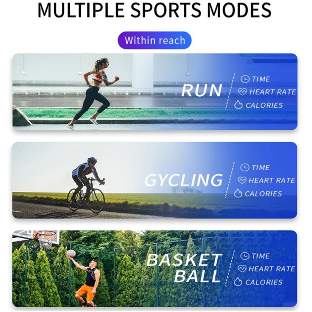 C2 Plus 0.96 inch IPS Screen Smart Watch Waterproof Bluetooth-compatible Sports Bracelet with Pedometer, Heart Rate Blood Pressure, Blood Oxygen Monitoring Support Music, Weather