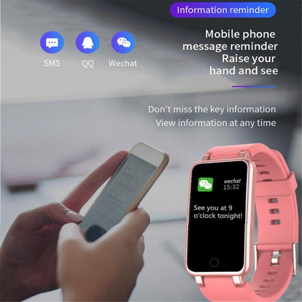C2 Plus 0.96 inch IPS Screen Smart Watch Waterproof Bluetooth-compatible Sports Bracelet with Pedometer, Heart Rate Blood Pressure, Blood Oxygen Monitoring Support Music, Weather