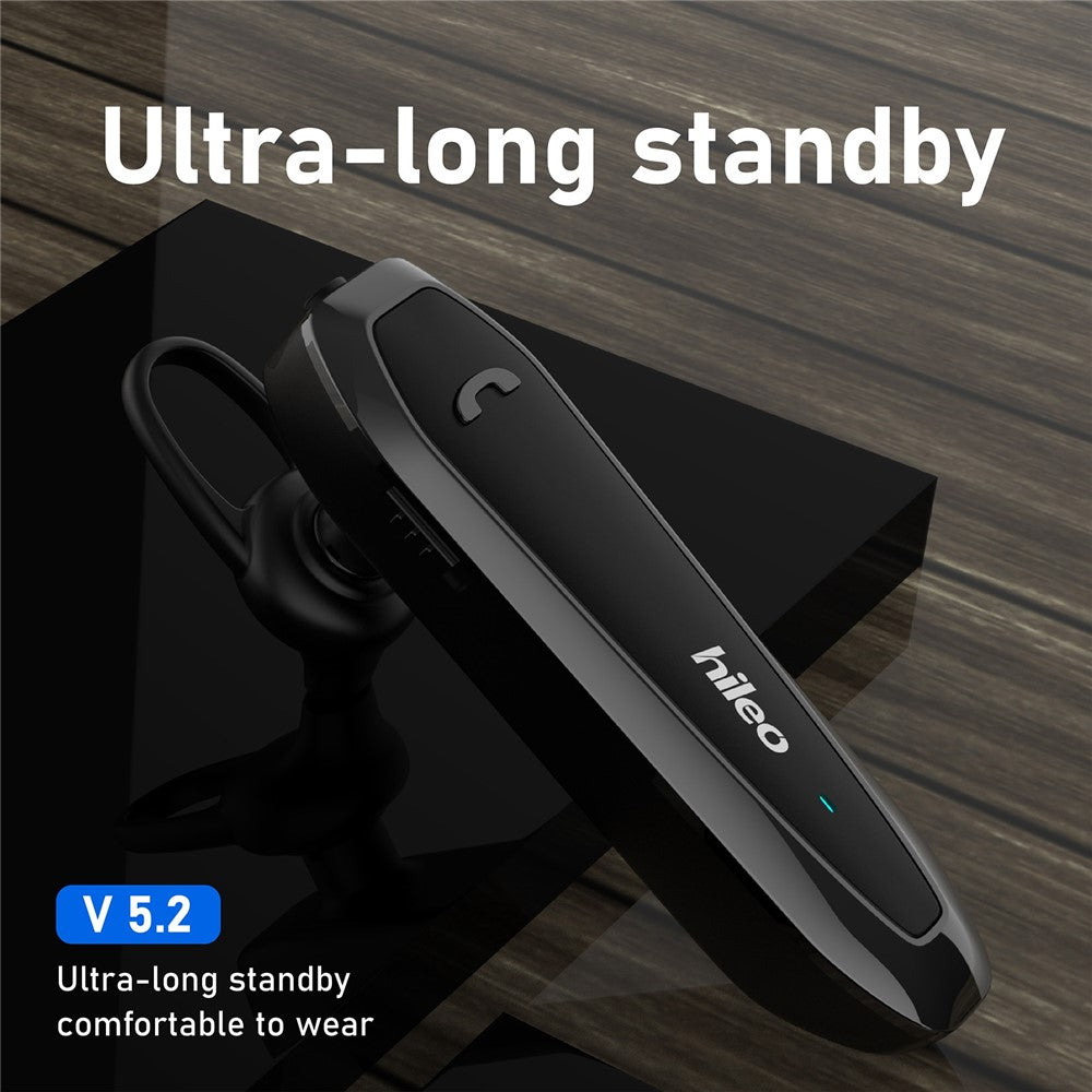HILEO Hi6 Single Ear Wireless Bluetooth-compatible Headset Low-Power Dissipation Earphone Business Style Ultra-Long Standby Headphone Support IPX4 Water Resistant