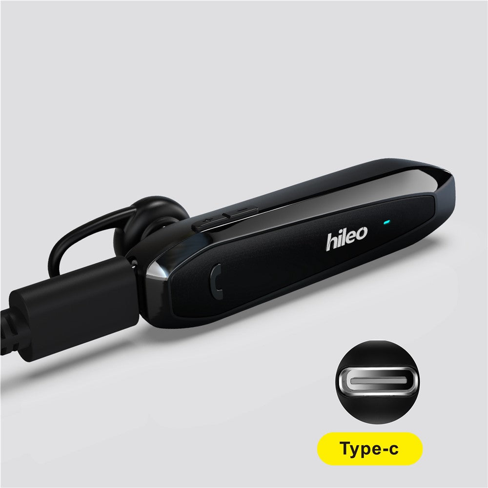 HILEO Hi6 Single Ear Wireless Bluetooth-compatible Headset Low-Power Dissipation Earphone Business Style Ultra-Long Standby Headphone Support IPX4 Water Resistant