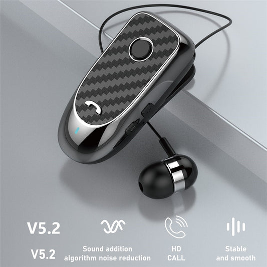 HILEO Hi60 Clip-On Style Bluetooth-compatible Headset Single Ear Wireless Headphone Stretchable Business Earphone for Driving
