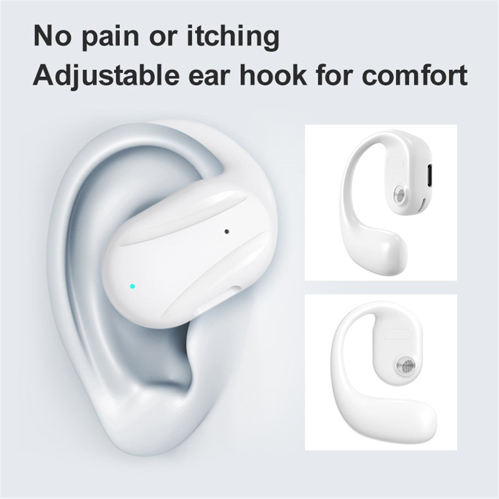 YJ77 Business Single Ear Wireless Bluetooth-compatible Earhook Headset Air Conduction Hands-free Call Music Earphone