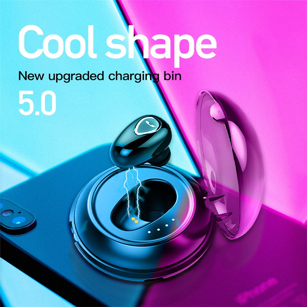 YX01 Single Ear Bluetooth-compatible Headset Wireless Mini Earphone Sports Running with Charging Case and Charging Cable
