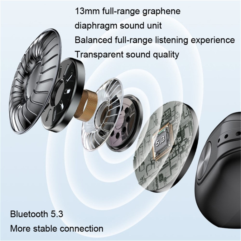 V50 Bluetooth-compatible Double Ear Headsets Bone Conduction Earphones Wireless Sport Running Clip-on Headphones