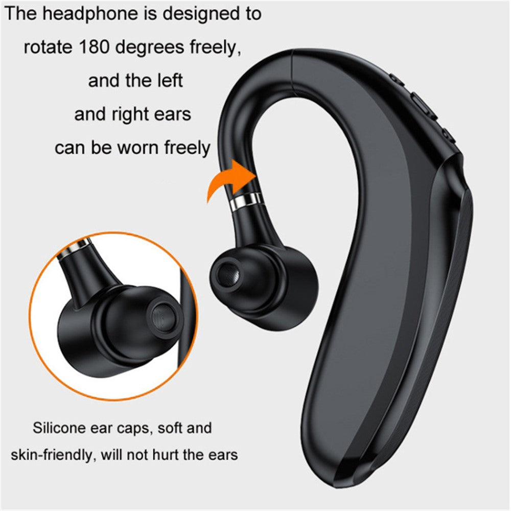 Q12 90mAh Battery Single Ear Wireless Bluetooth-compatible Earhook Headset Business Sports Music Call Earphone