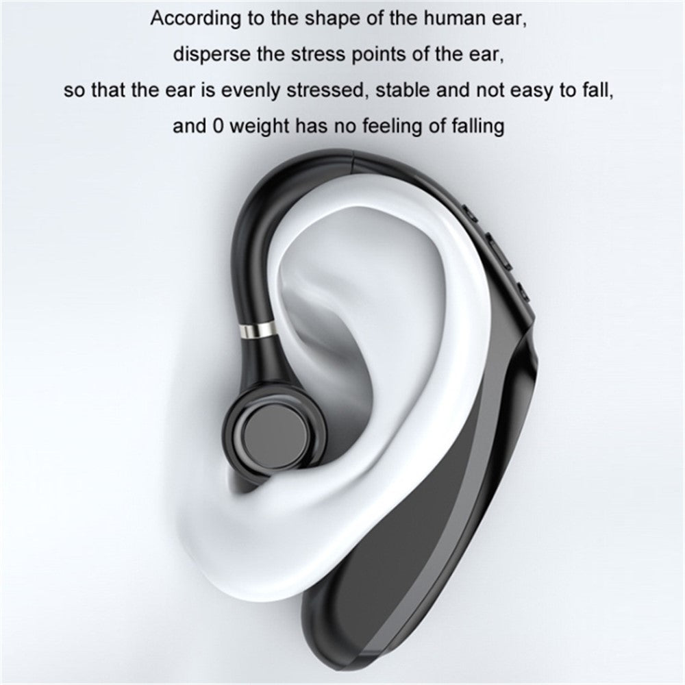 Q12 90mAh Battery Single Ear Wireless Bluetooth-compatible Earhook Headset Business Sports Music Call Earphone