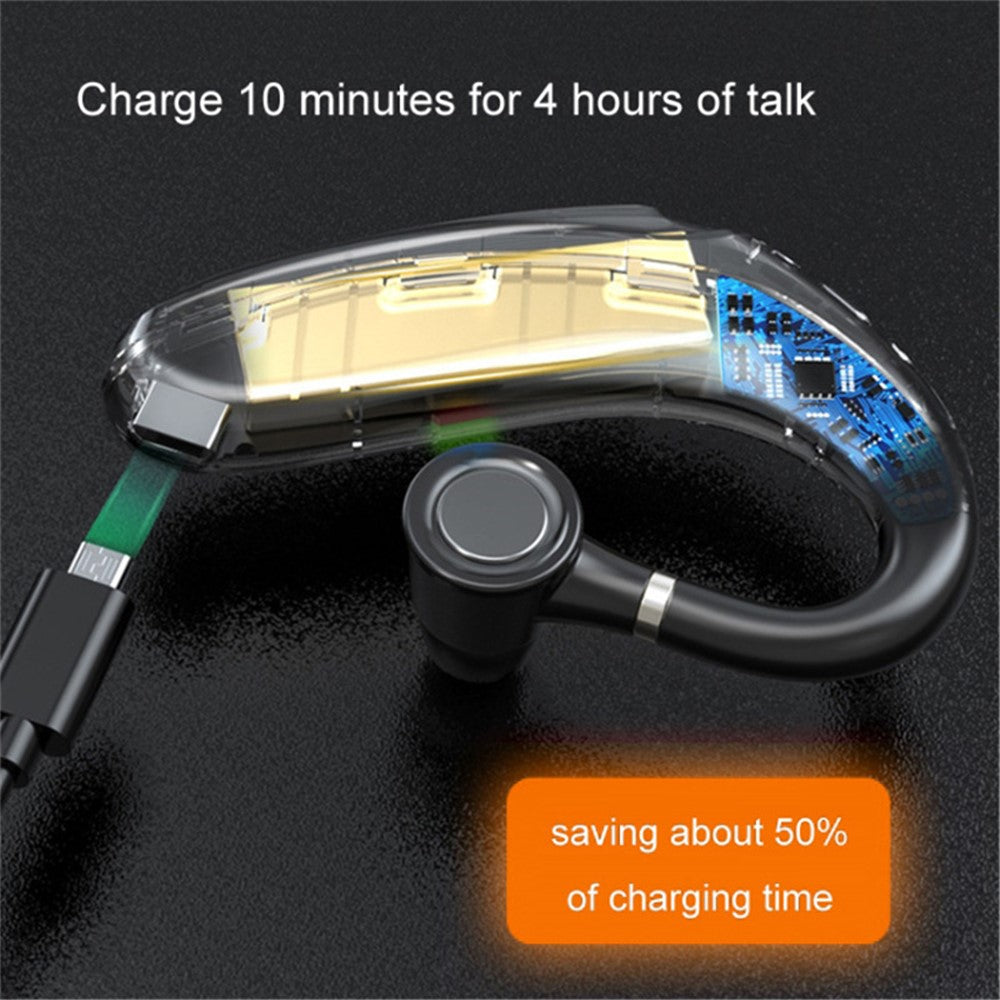 Q12 90mAh Battery Single Ear Wireless Bluetooth-compatible Earhook Headset Business Sports Music Call Earphone