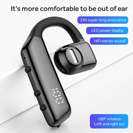 I5 Single Ear Wireless Bluetooth-compatible Headset 180-Degree Rotating Earphone OWS Bone Conduction Headphone (No CE)