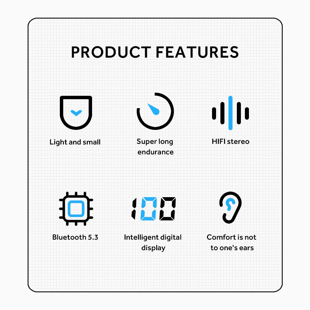 I5 Single Ear Wireless Bluetooth-compatible Headset 180-Degree Rotating Earphone OWS Bone Conduction Headphone (No CE)