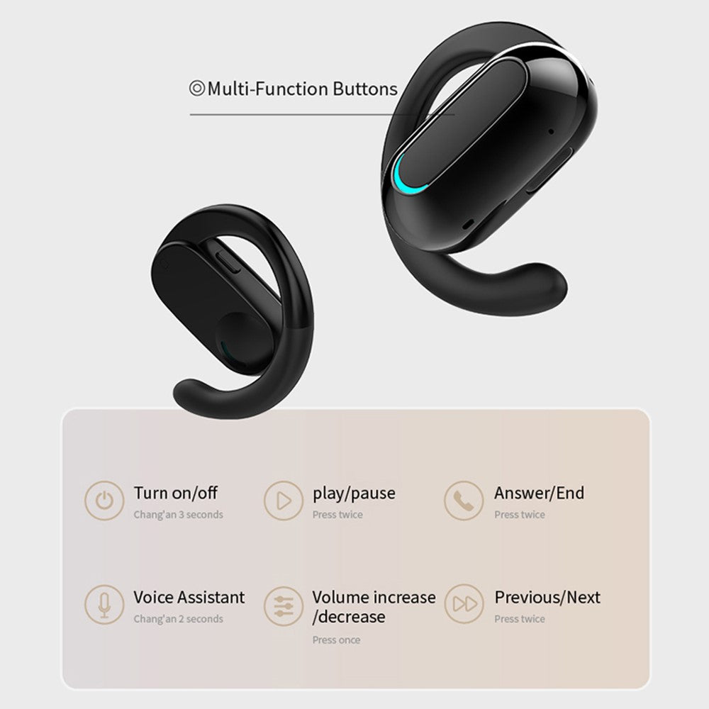 M-F9 Single Ear Wireless Bluetooth-compatible 5.3 Earhook Headset Sports Running Music Earphone