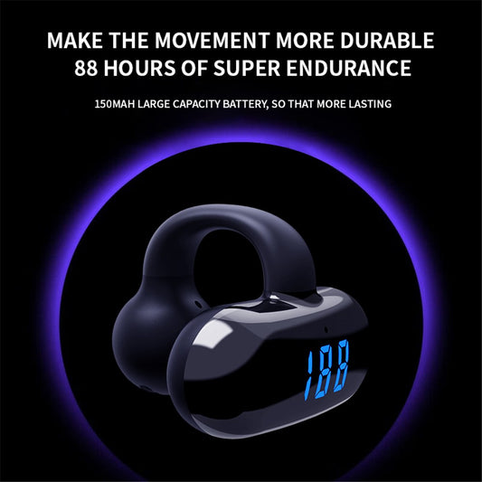 F20 Bluetooth-compatible Ear Clip Earphone Digital Display Wireless Music Headset