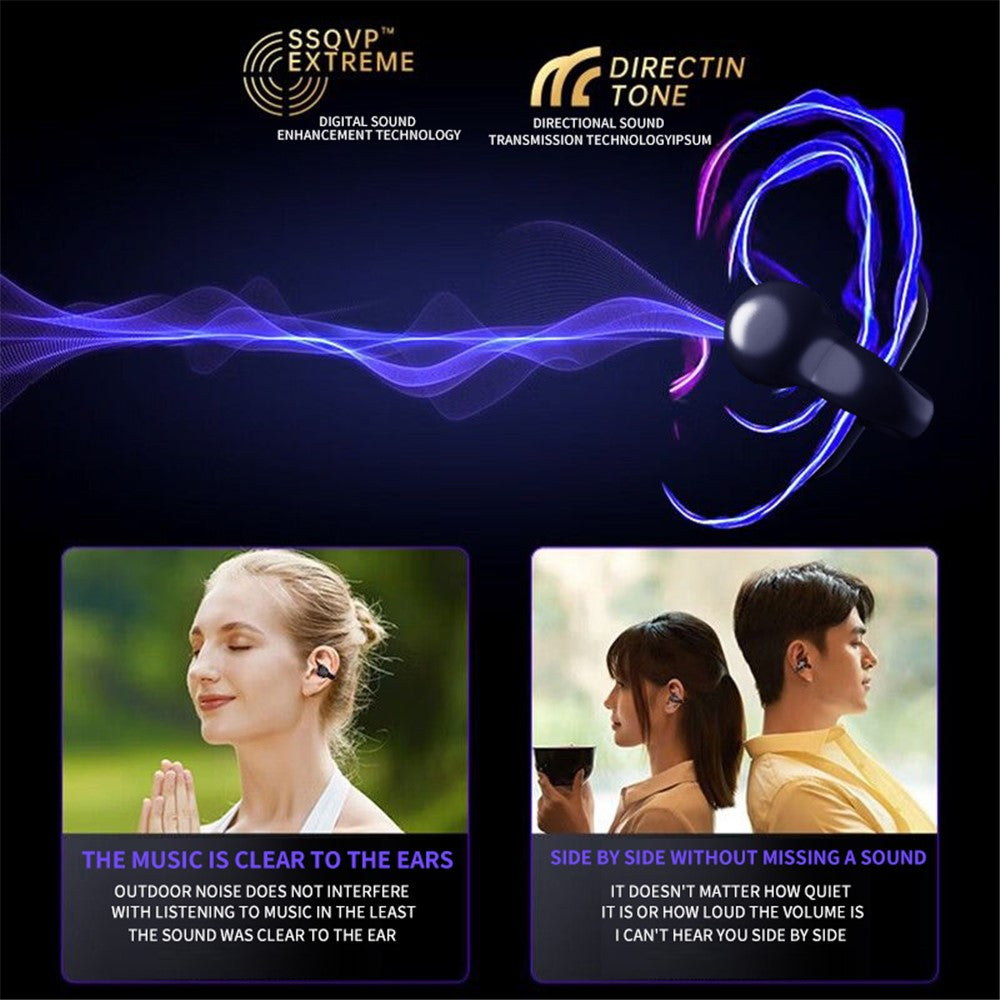 F20 Bluetooth-compatible Ear Clip Earphone Digital Display Wireless Music Headset
