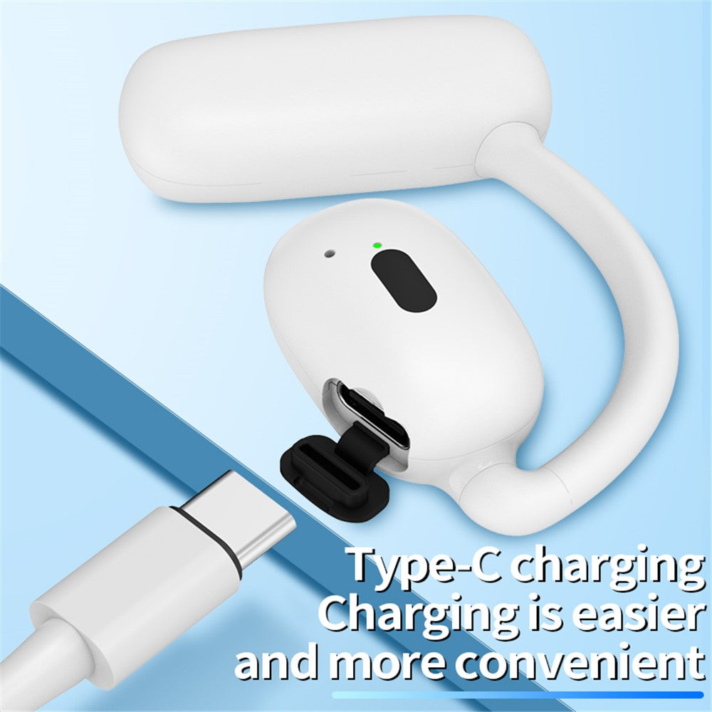 V21 Single Ear Rotating Hook Earphone OWS Bluetooth-compatible 5.4 Stereo Headphone