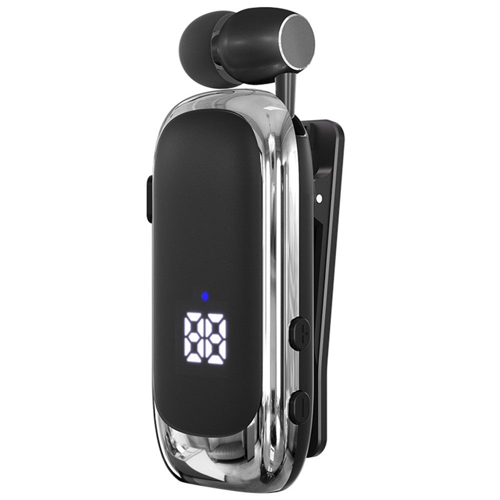 K88 Business Lavalier Headphones Retractable Sports Bluetooth-compatible Earphones with LED Display