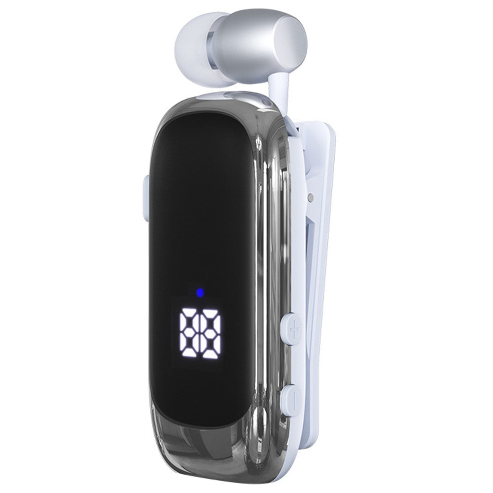 K88 Business Lavalier Headphones Retractable Sports Bluetooth-compatible Earphones with LED Display