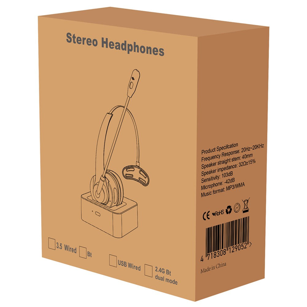 OY131 Single Ear Bluetooth-compatible Wireless Headphone Customer Service Call Center Headset with Charging Base