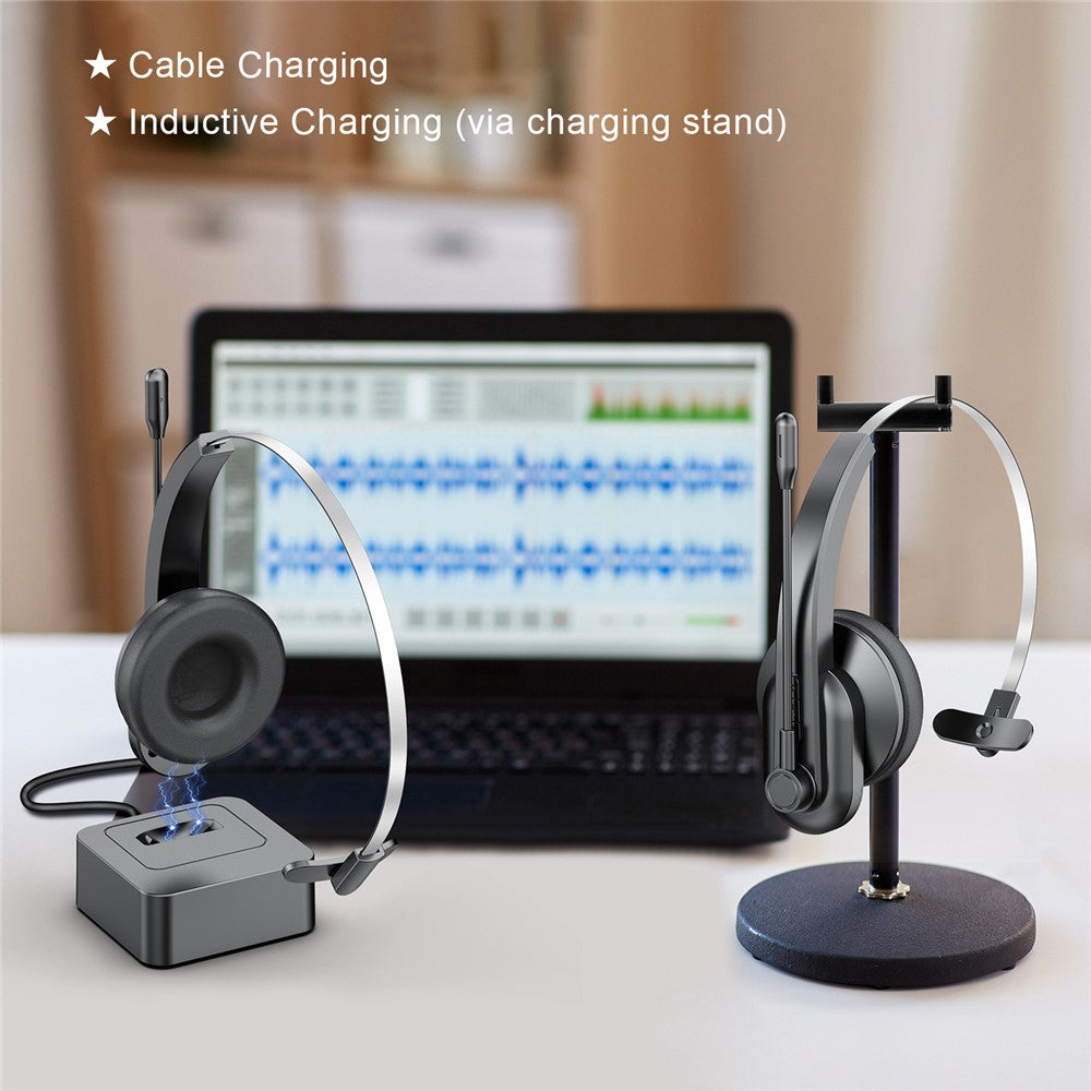 OY631 Bluetooth-compatible 5.3 Headset Customer Service Headphone with Mic Noise-Cancelling Wireless Headset for Truck Driver