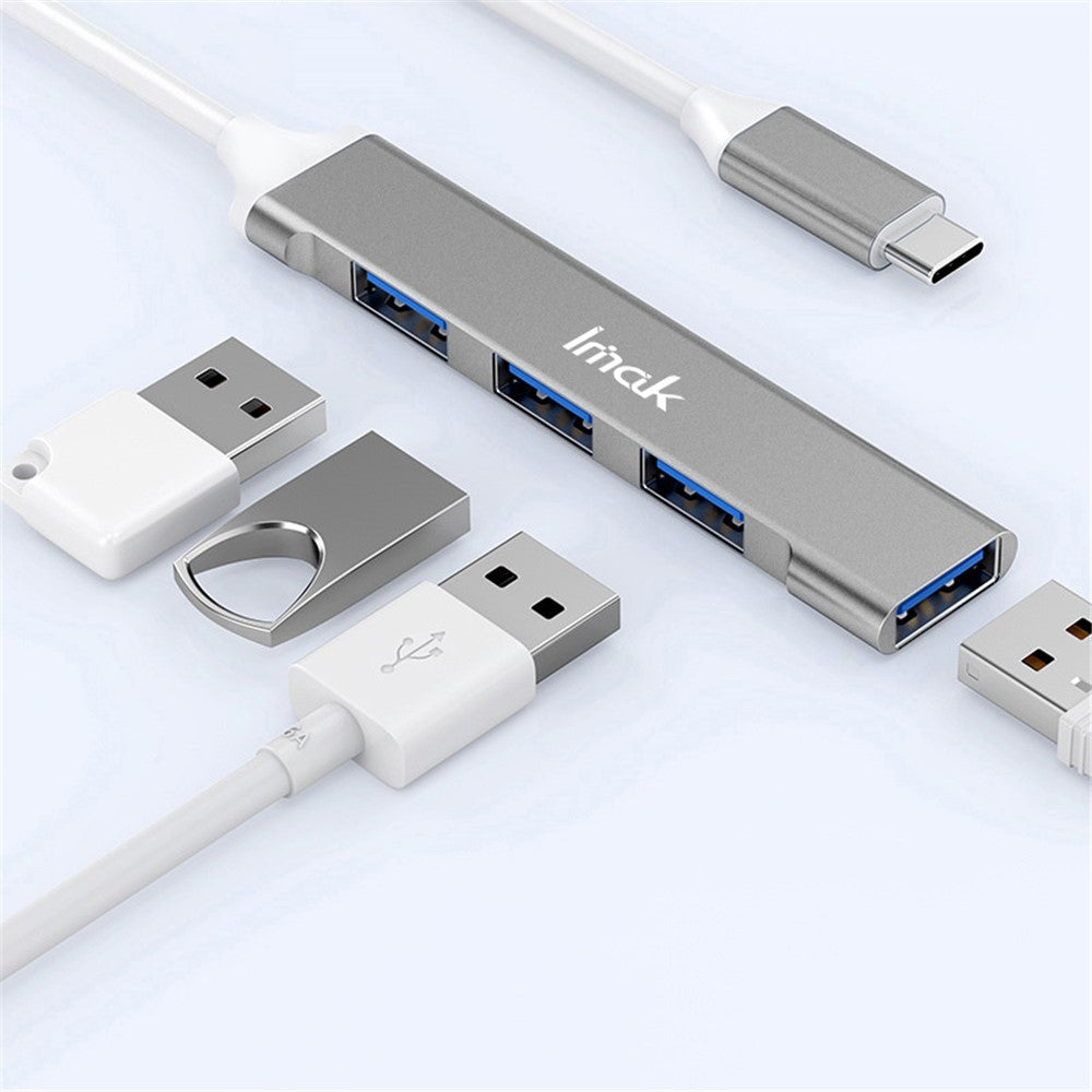 IMAK Multifunction Type-C Docking Station 4 in 1 Multi-Port Converter to 3 USB2.0 + USB 3.0 USB-C HUB Adapter Compatible with Windows / macOS / Linux