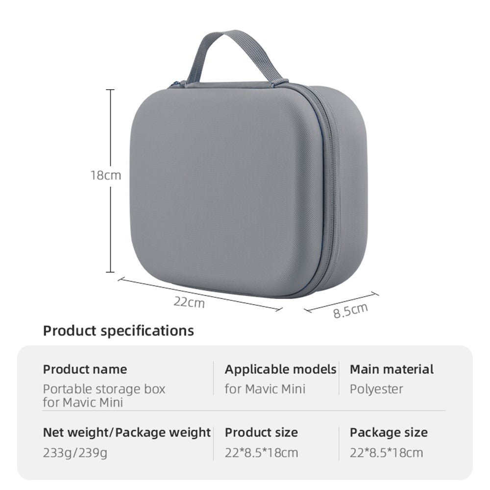 HSP7296 2-in-1 Portable Hard Shell Carrying Case Storage Bag for DJI Mavic Mini Drone