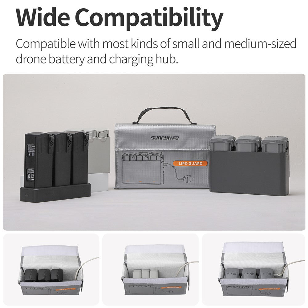 SUNNYLIFE DC830 For Drone Charging Hub Universal Lipo Battery Guard Explosion-Proof Bag