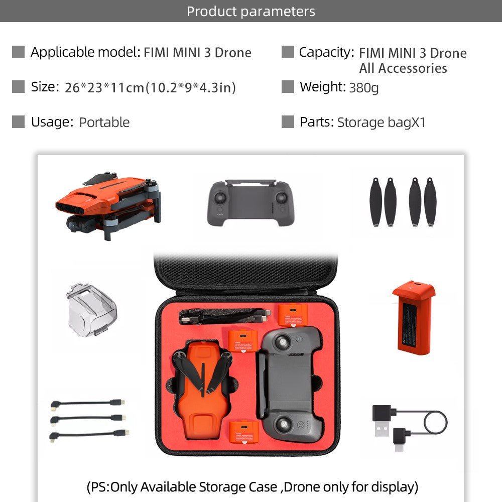 For FIMI MINI 3 Anti-Scratch Carrying Case Hardshell Handbag RC Drone Storage Bag