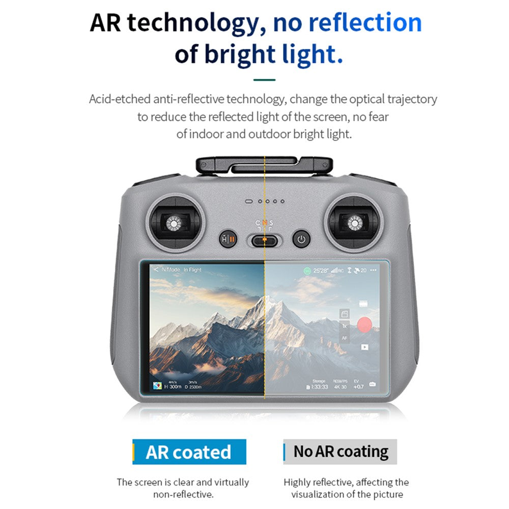 STARTRC 1144277 For DJI RC / RC 2 Remote Control Tempered Glass Film AR Transparency Enhanced Anti-Scratch Film