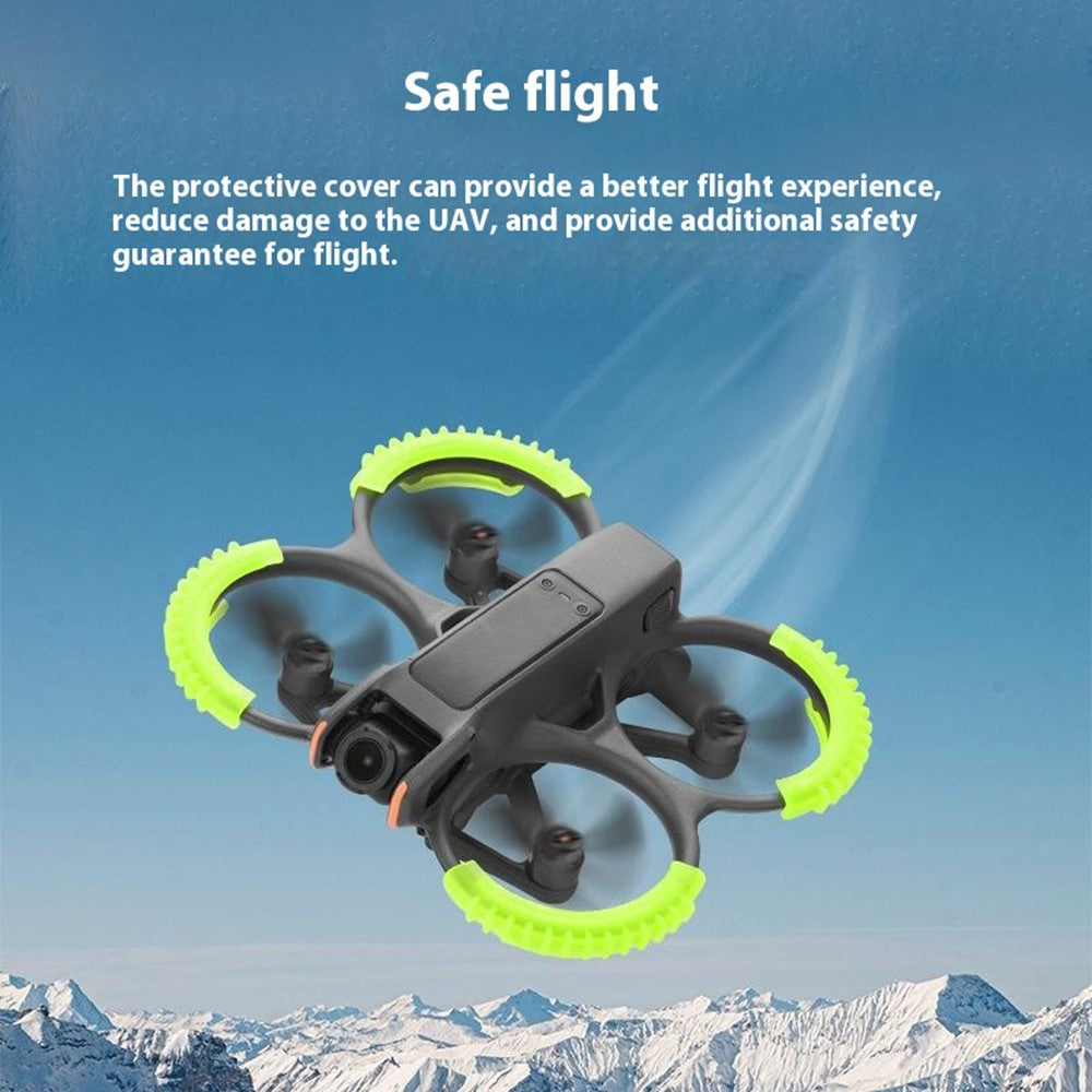 BRDRC 4Pcs / Set for DJI Avata 2 Anti-Collision Drone Propeller Guard TPU Protection Rings