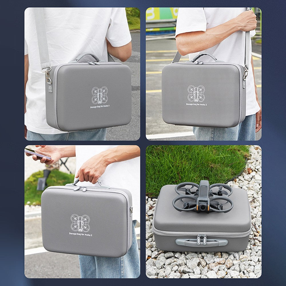 BRDRC For DJI Avata 2 Drone Accessories Carrying Case PU Leather Handbag Crossbody Bag