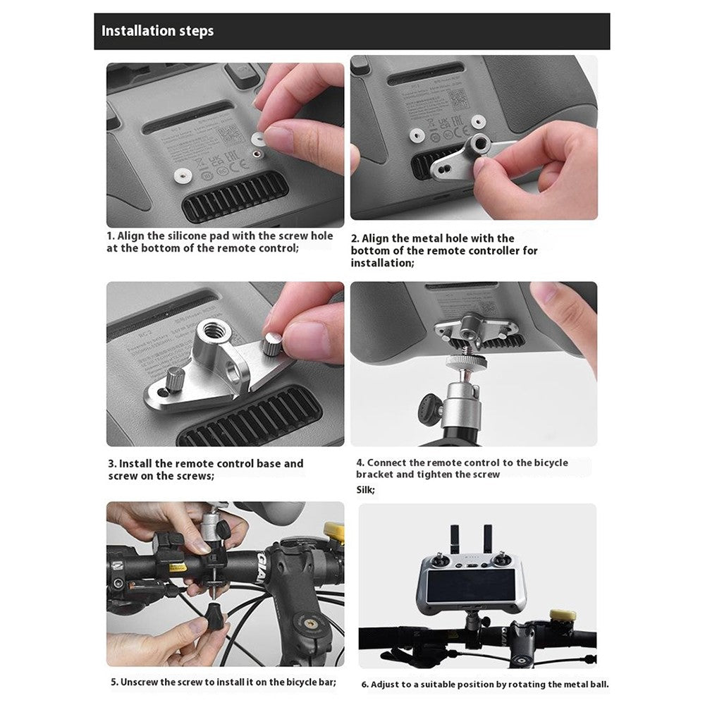 BRDRC Bike Holder Mount for DJI RC2 / RC Remote Controller with Screen Handlebar Fixing Bracket
