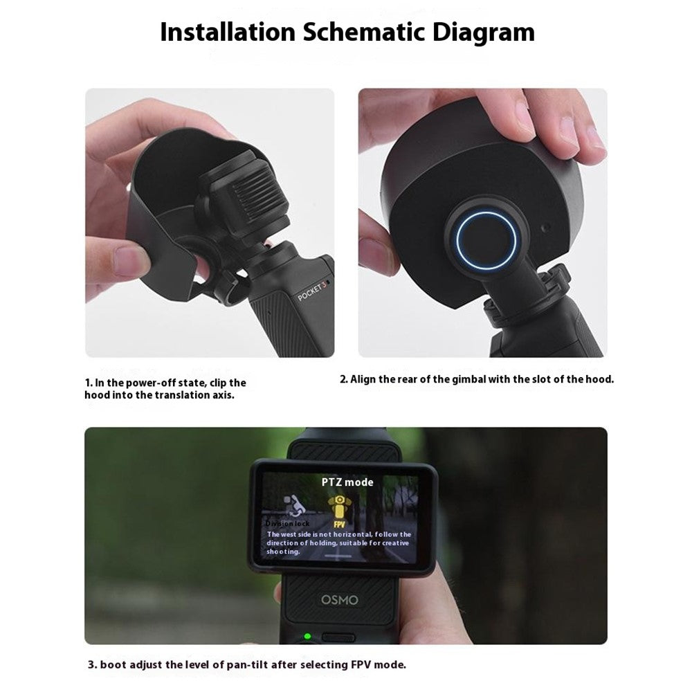 BRDRC For DJI Osmo Pocket 3 Lens Hood Anti-Glare Protection Sunshade Gimbal Camera Accessories