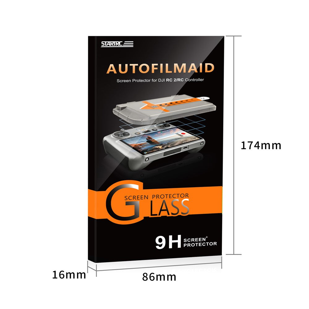 STARTRC 1139983 For DJI RC 2 / RC Remote Controller with Screen HD Tempered Glass Screen Film + Dust Removal Install Tool