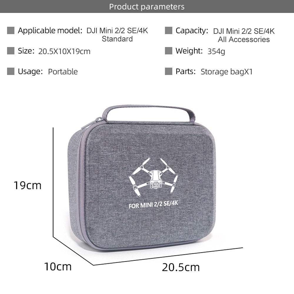 For DJI Mini 4K / Mini 2 SE / Mini 2 Storage Bag Shockproof EVA Drone Carrying Case