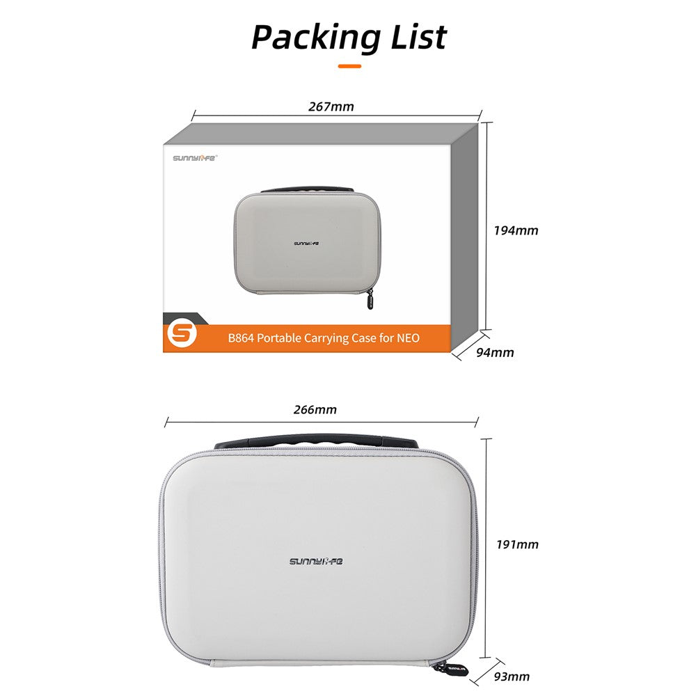 SUNNYLIFE NE-B864 Carrying Case for DJI Neo Mini Drone Accessories Portable Storage Bag