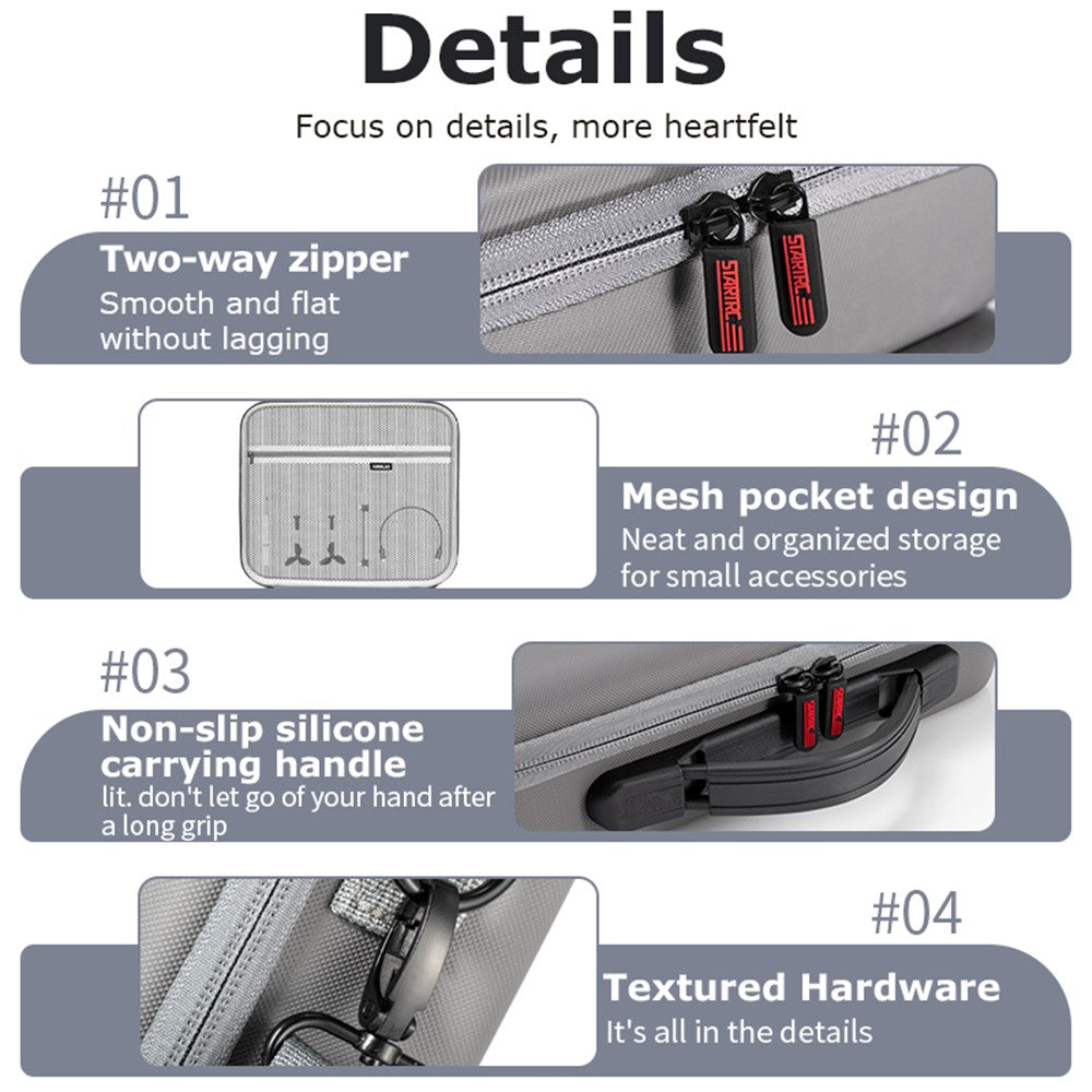 STARTRC 1150193 Portable PU Carrying Case for DJI Neo Drone with Shoulder Strap, 3-Battery Version