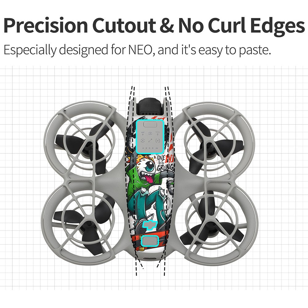 SUNNYLIFE NE-TZ869 For DJI Neo Drone 2Pcs Stickers Set Anti-Scratch Decorative Decals