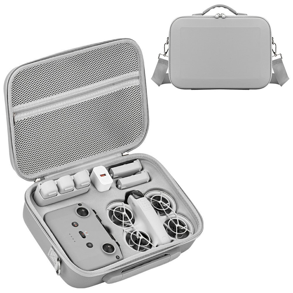 For DJI Neo Drone Portable Case PU Leather + Lycra Storage Bag with Shoulder Strap