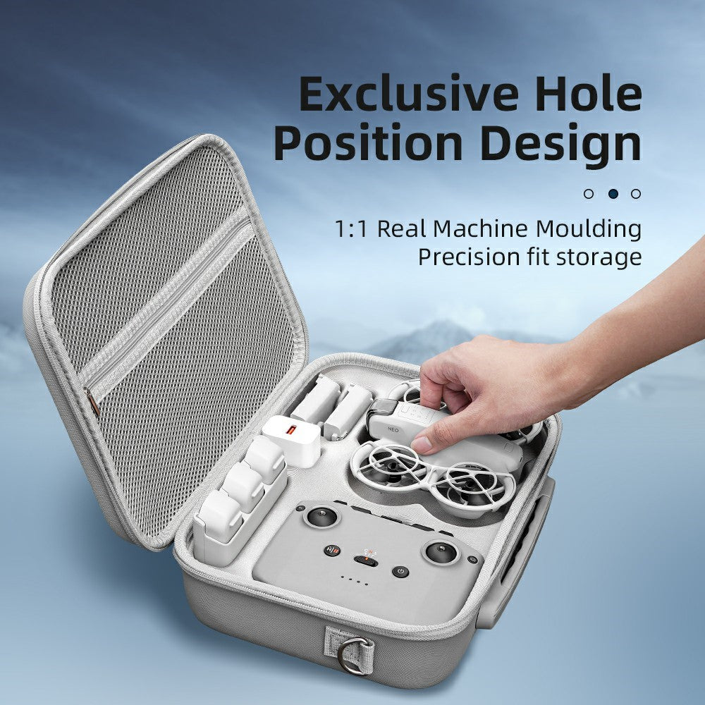 For DJI Neo Drone Portable Case PU Leather + Lycra Storage Bag with Shoulder Strap