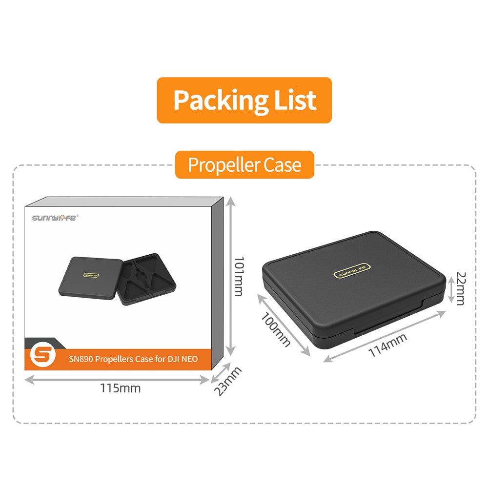 SUNNYLIFE NE-SN890 Propellers Storage Case Props Carrying Case Protective Box for DJI NEO RC Drone