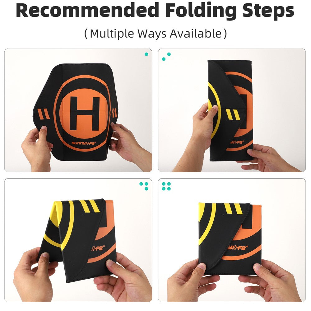 SUNNYLIFE TJP12 35cm PU Leather Double Sided Hexagonal Folding Drone Landing Pad