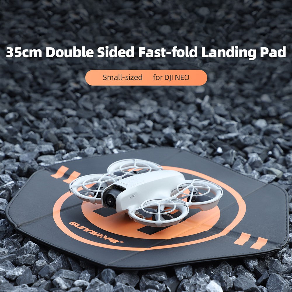 SUNNYLIFE TJP12 35cm PU Leather Double Sided Hexagonal Folding Drone Landing Pad