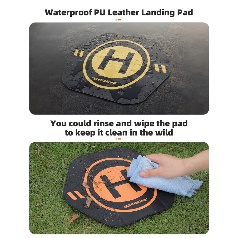 SUNNYLIFE TJP12 35cm PU Leather Double Sided Hexagonal Folding Drone Landing Pad