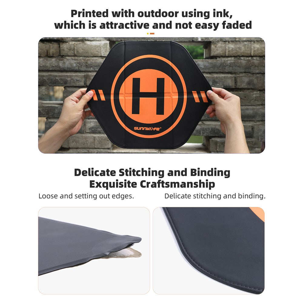 SUNNYLIFE TJP12 35cm PU Leather Double Sided Hexagonal Folding Drone Landing Pad