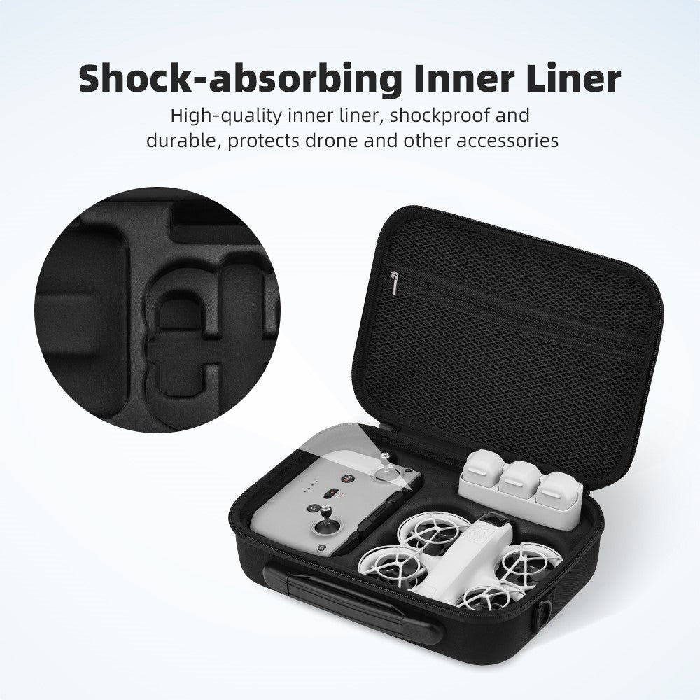 BRDRC For DJI Neo Drone Carrying Case PU Leather Compact Storage Bag with Should Strap