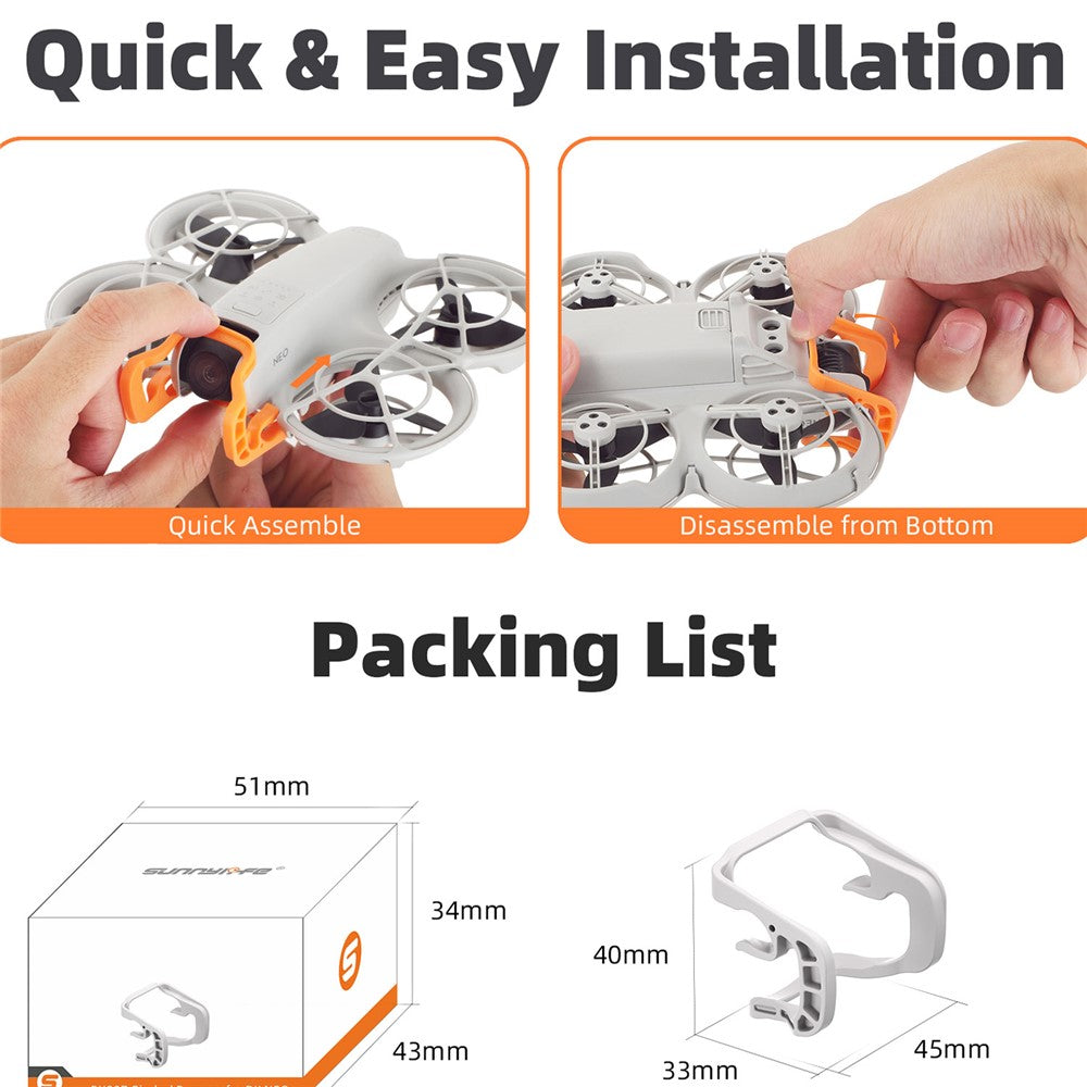 SUNNYLIFE NE-BX897 For DJI Neo Quick Release Gimbal Bumper Drone Protection Bracket