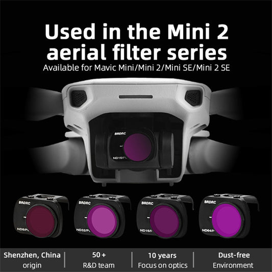 BRDRC ND8PL+ND16PL+ND32PL+ND64PL Filter Kit for DJI Mini 4K / Mini SE / Mini 2 / Mini 1 RC Drone Filters