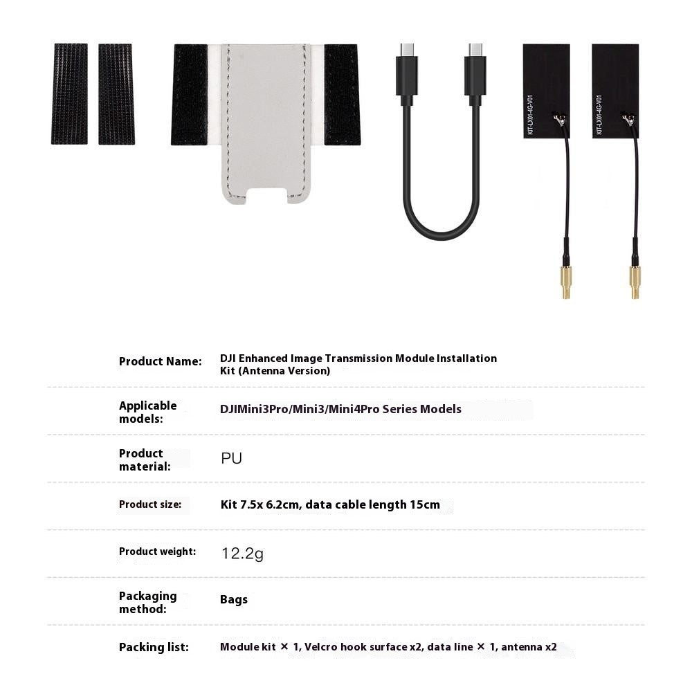 For DJI Mini 4 Pro / Mini 3 Pro / Mini 3 Drone 4G Module Installation PU Sleeve with Antenna