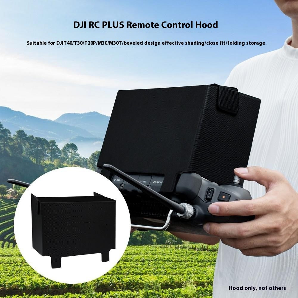 DRPA0824 For DJI RC Plus Remote Controller Sun Hood PVC+PU Foldable Sunshade
