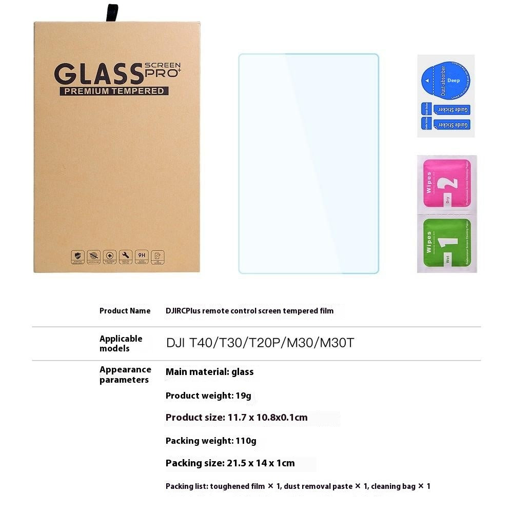 DRPG0830 For DJI RC Plus Remote Controller Tempered Glass Screen Protector 9H Hardness HD Film