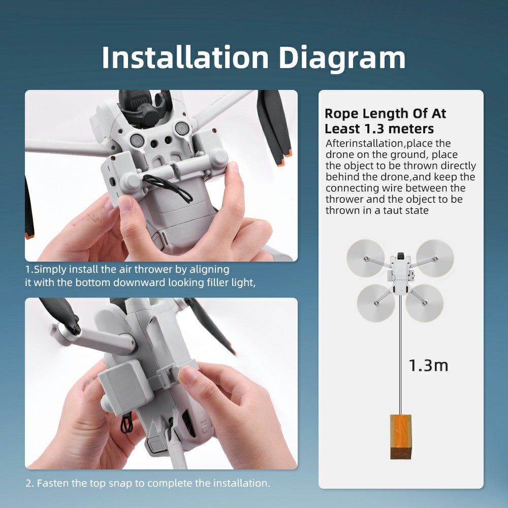 BRDRC For DJI Mini 3 / Mini 3 Pro Thrower Remote Control Airdrop System Drone Payload Release Device