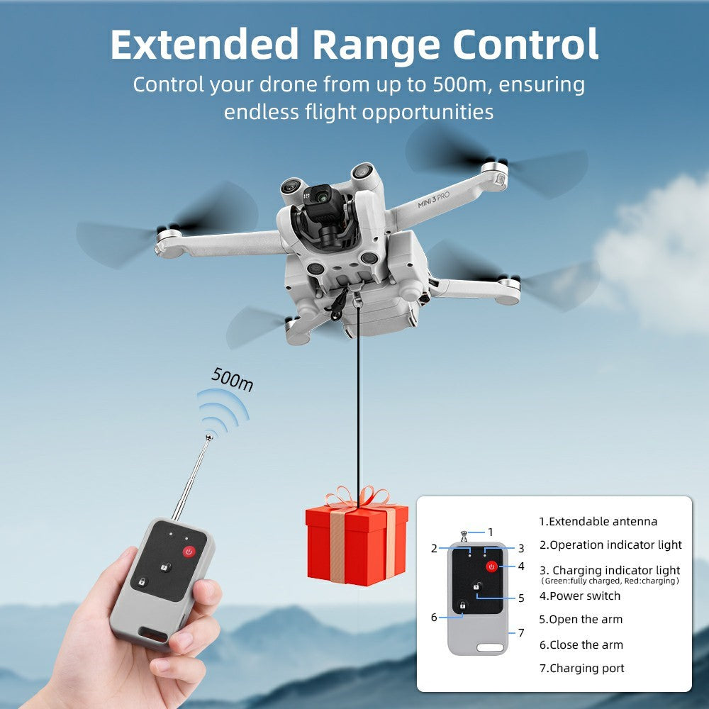 BRDRC For DJI Mini 3 / Mini 3 Pro Thrower Remote Control Airdrop System Drone Payload Release Device